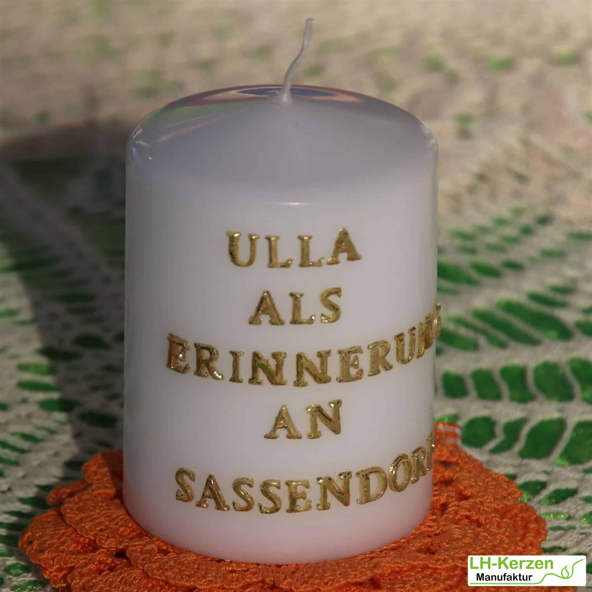 Kerzenbeschriftung Beschriftete Kerze